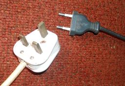 Electric plugs come in two styles in Ghana